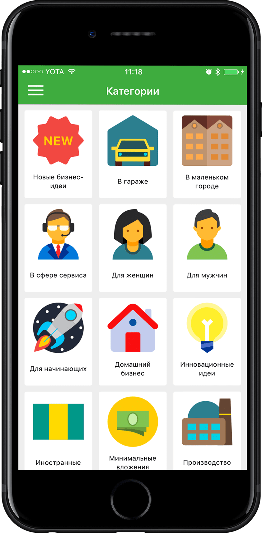 Мобильный каталог бизнес-идей.