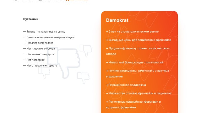 Преимущества и недостатки франшизы Demokrat