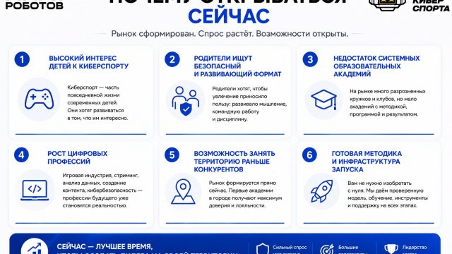 Франшиза Академия киберспорта инфографика