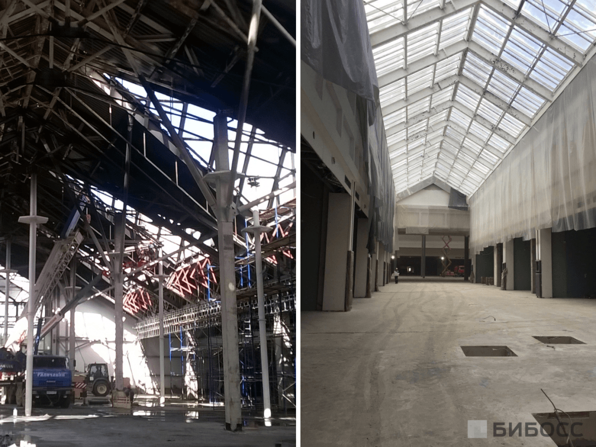 Восстановление после пожара ТЦ Зеленоград мягким бластингом