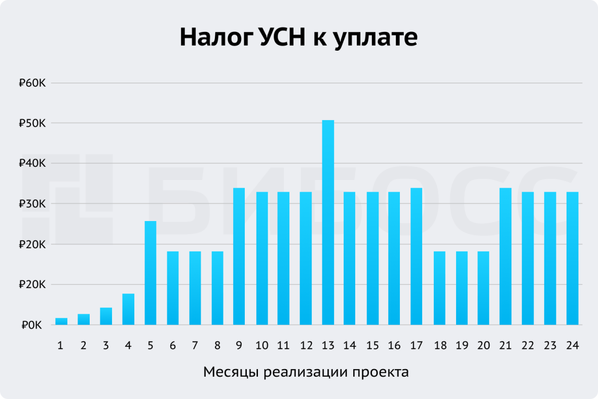 Ожидаемый налог УСН мини-пекарни