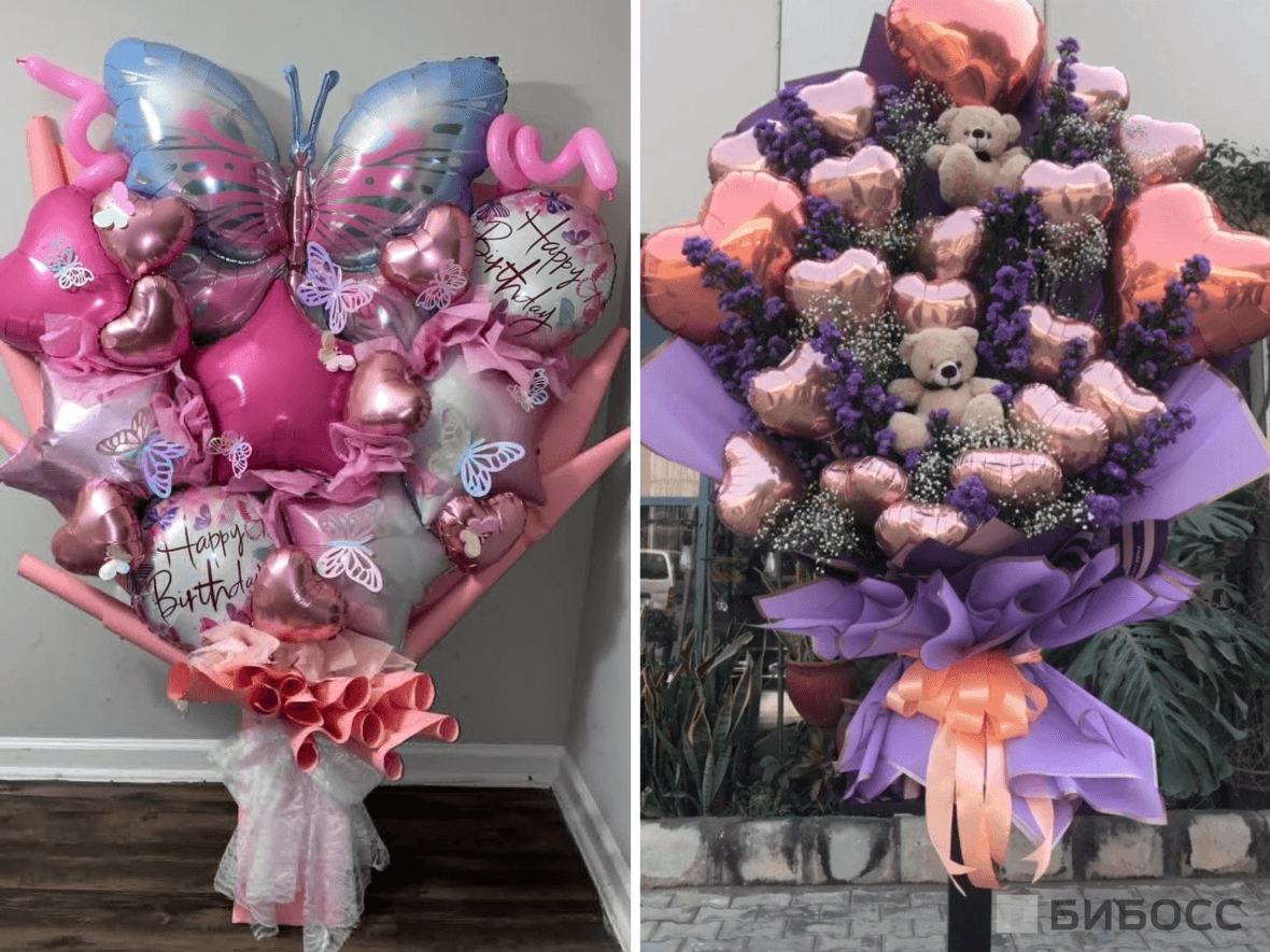 Дополнительные декоративные элементы для букетов из шаров