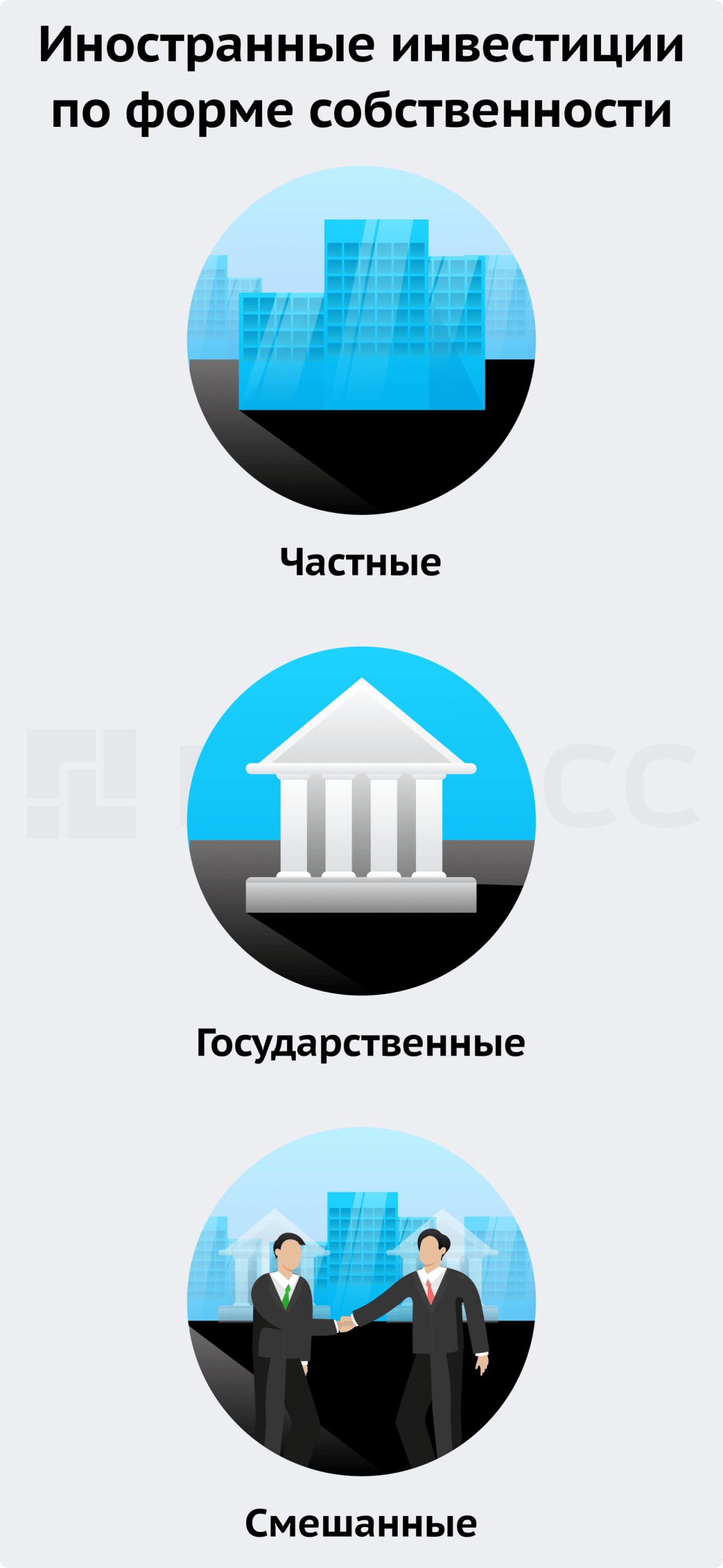 Иностранные инвестиции по форме собственности