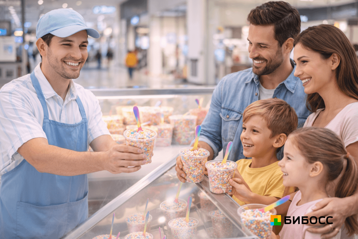 точка по продаже гранулированного мороженого