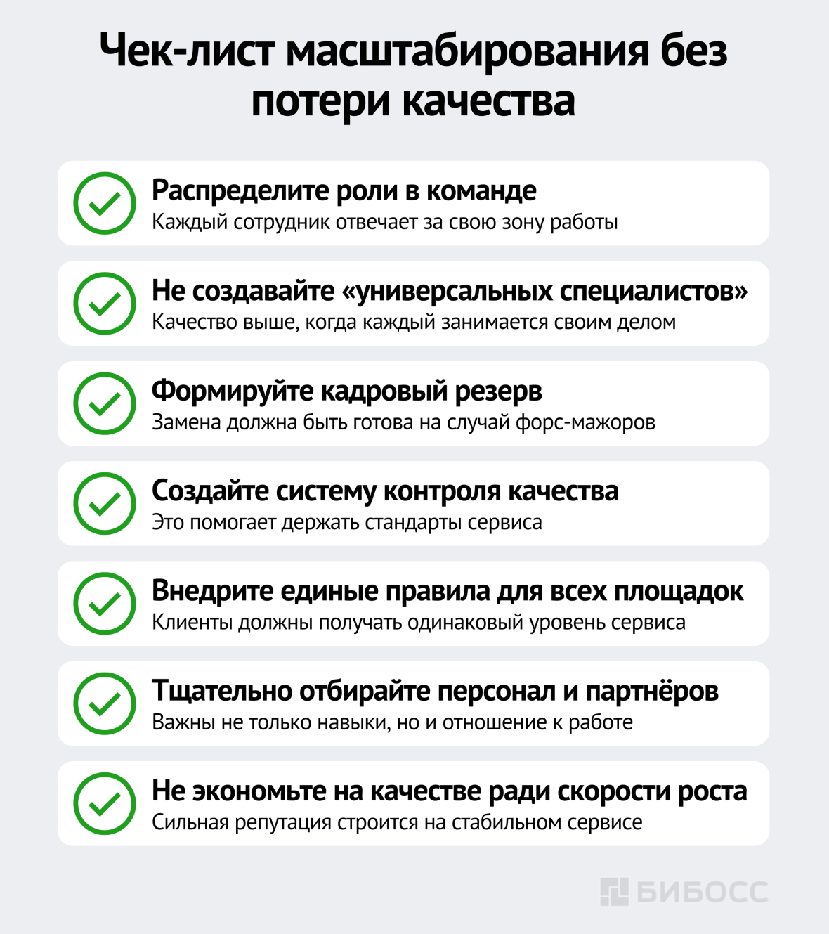 Чек-лист масштабирования без потери качества