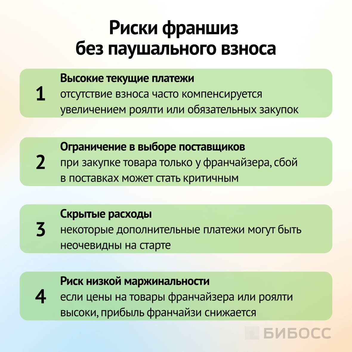 риски франшиз без паушального взноса