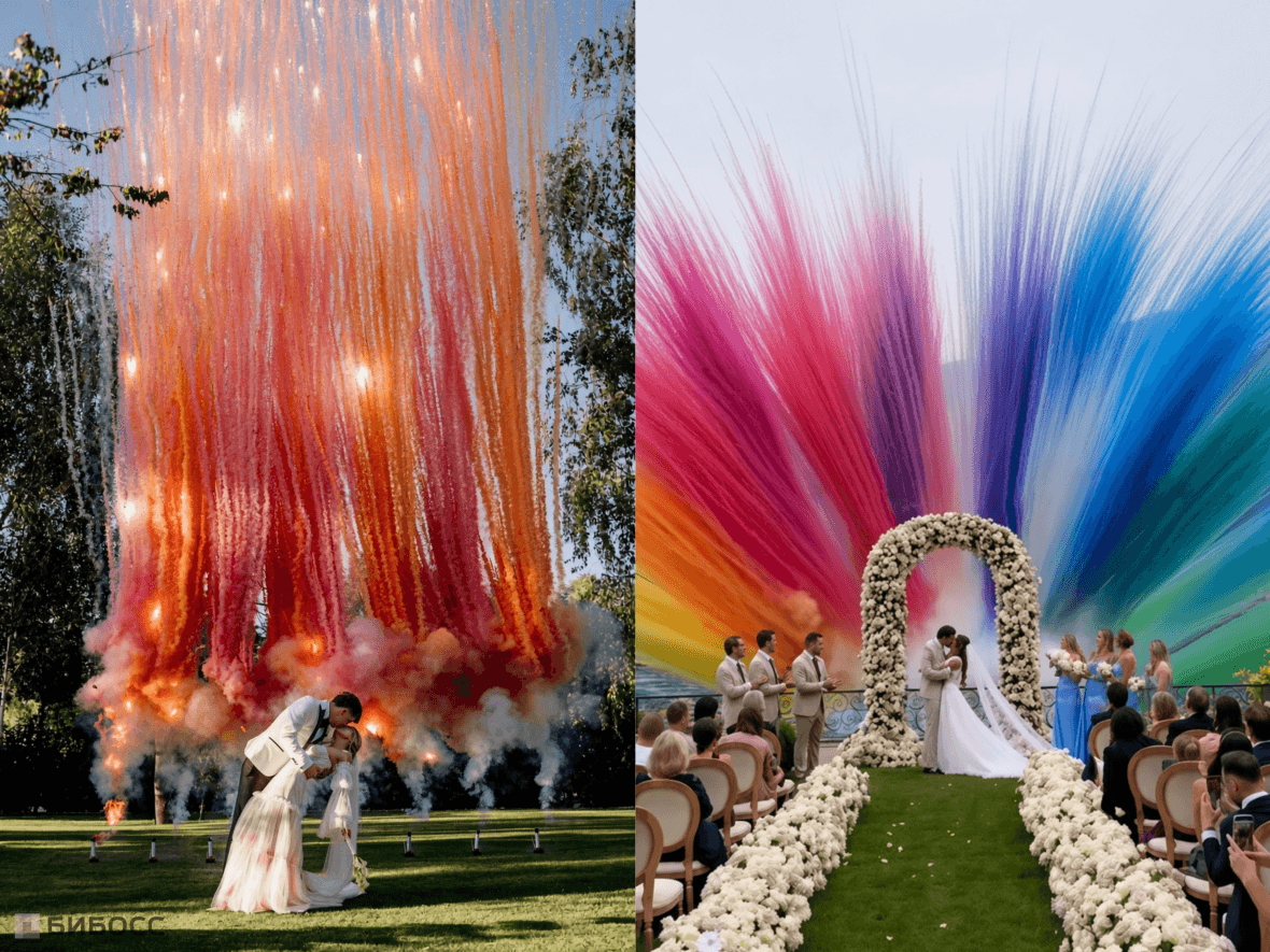 Дневной фейерверк — новый свадебный тренд