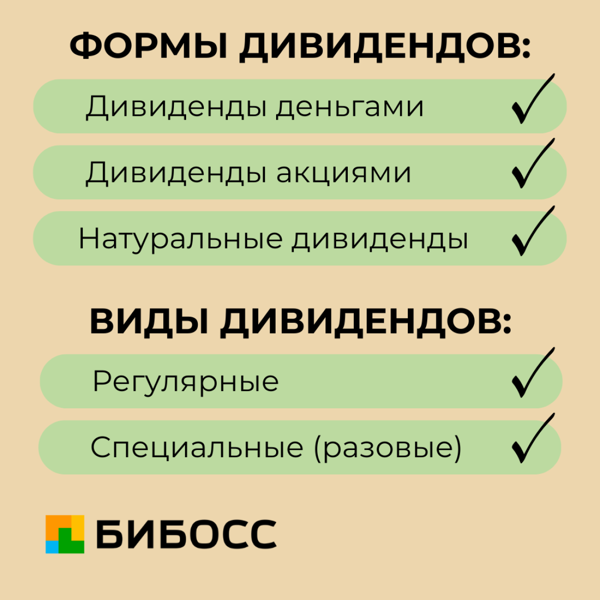 формы дивидентов
