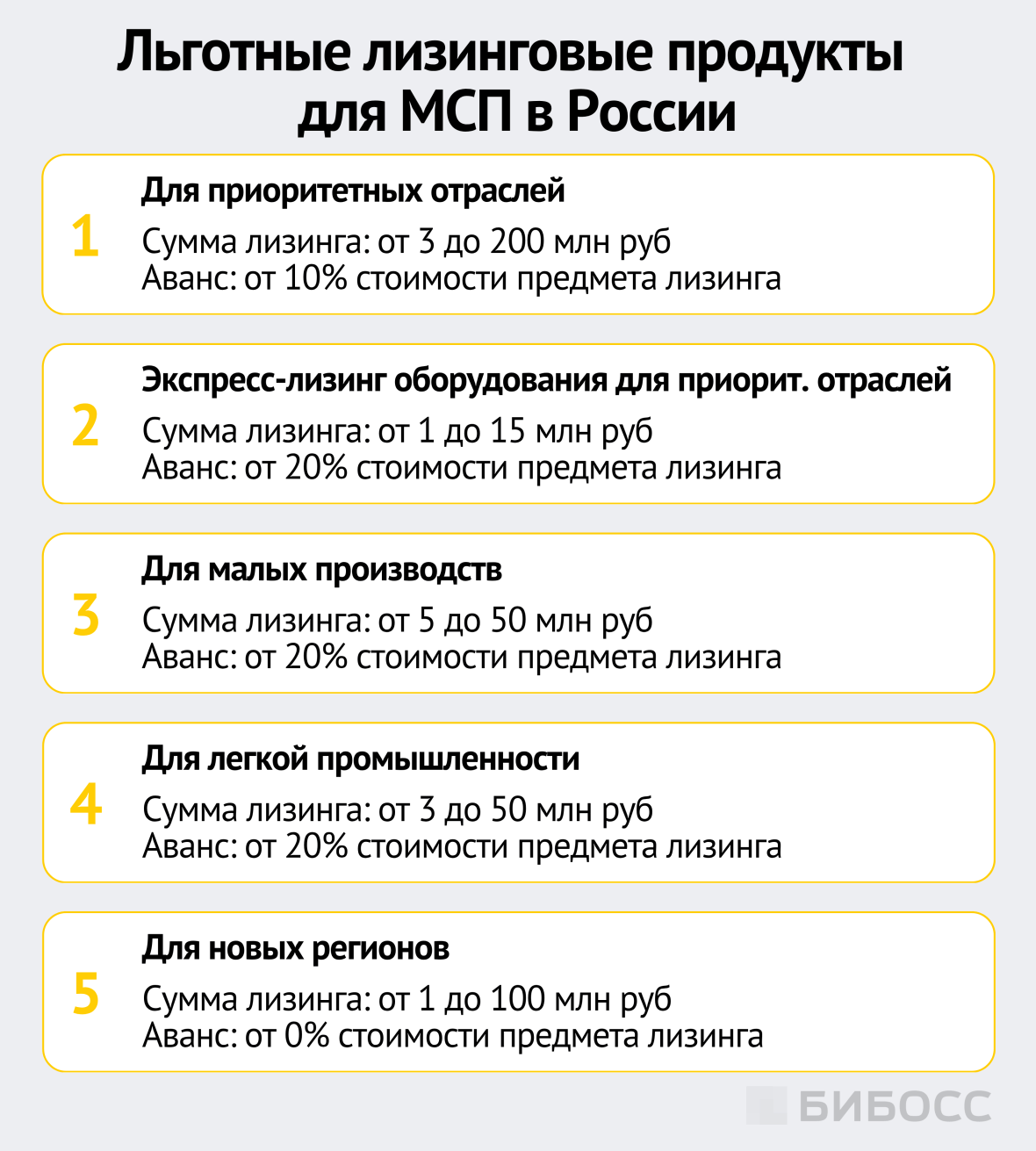 льготные лизинговые продукты для мсп в россии