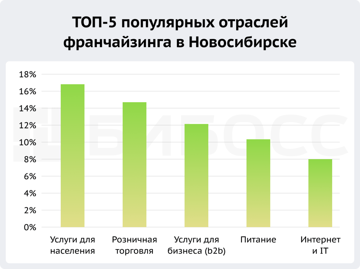 популярные франшизы по отраслям Новосибирск