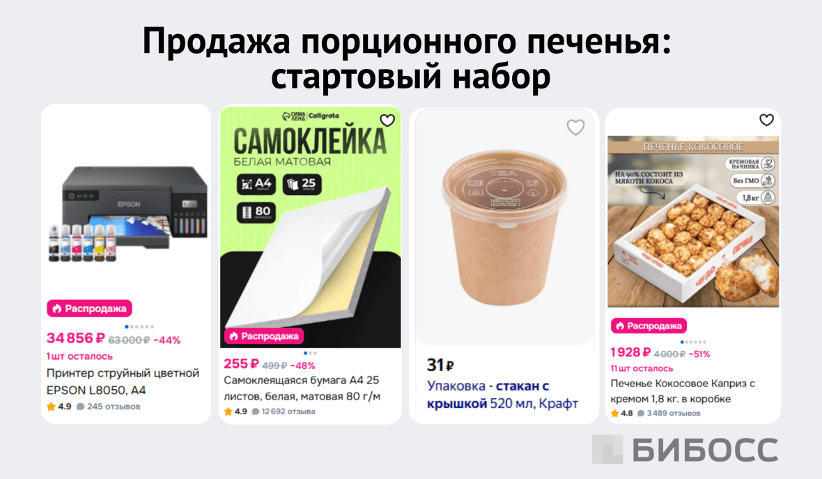  продажа порционного печенья стартовый набор