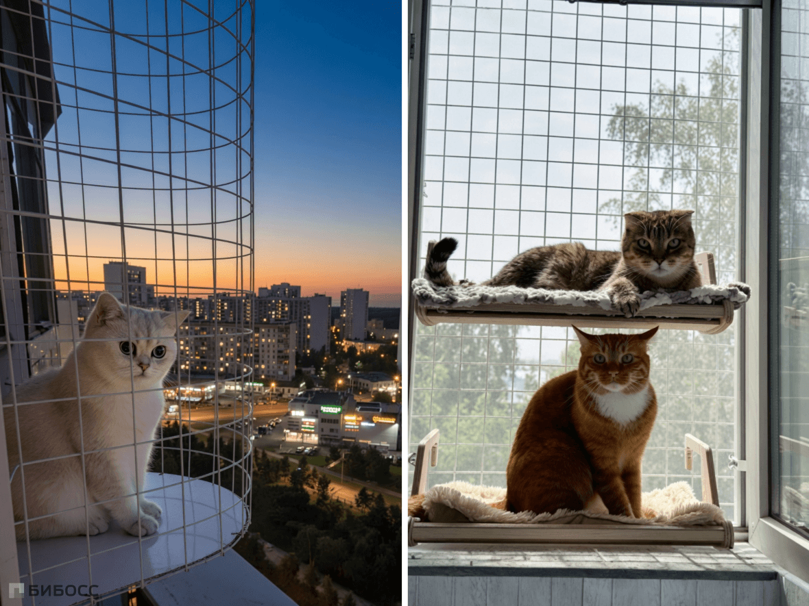 Коты, отдыхающие на котобалконах