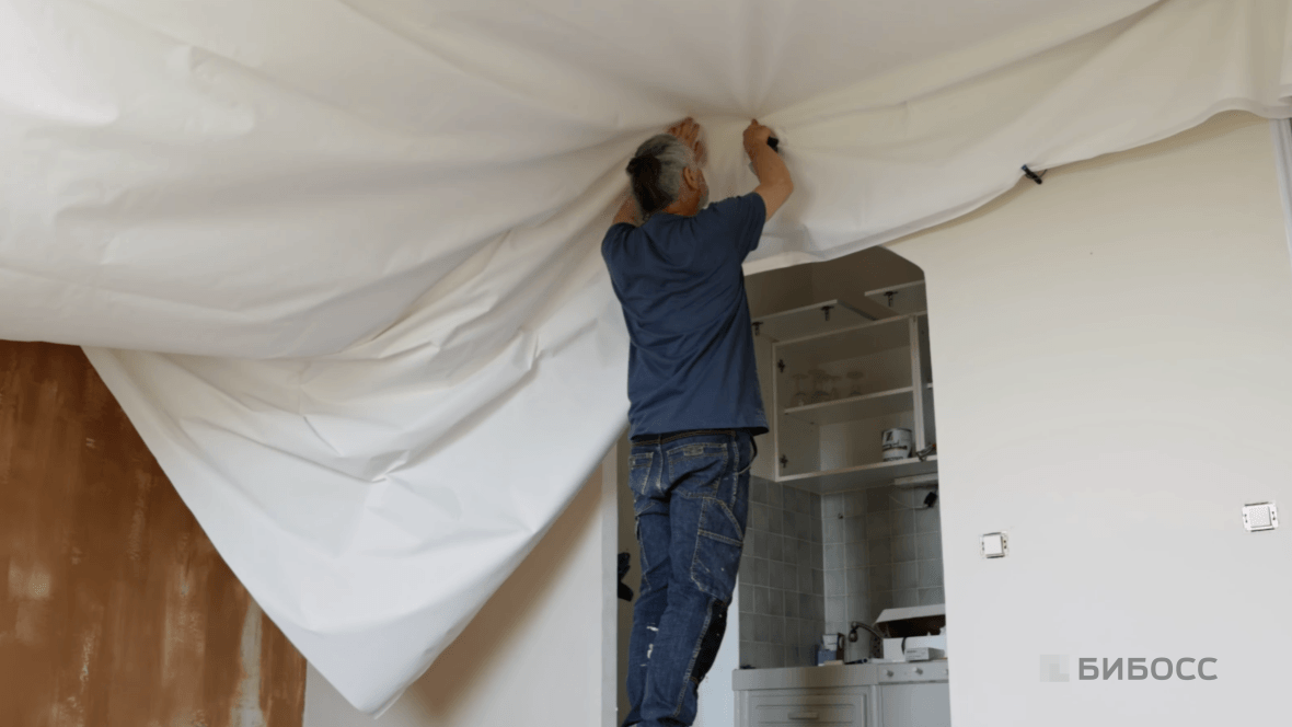 установка натяжных потолков