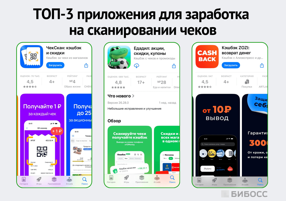 приложения для заработка на сканировании чеков
