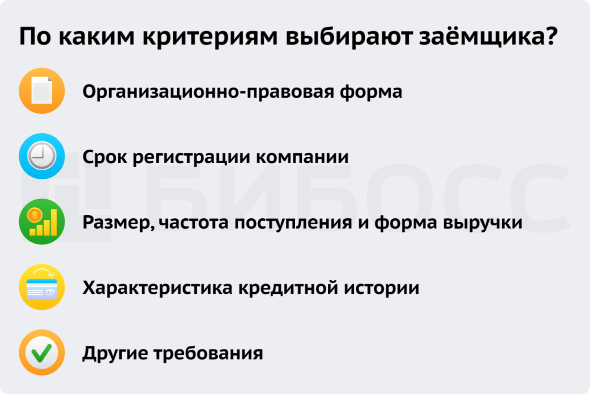 Выбор заемщика по критериям