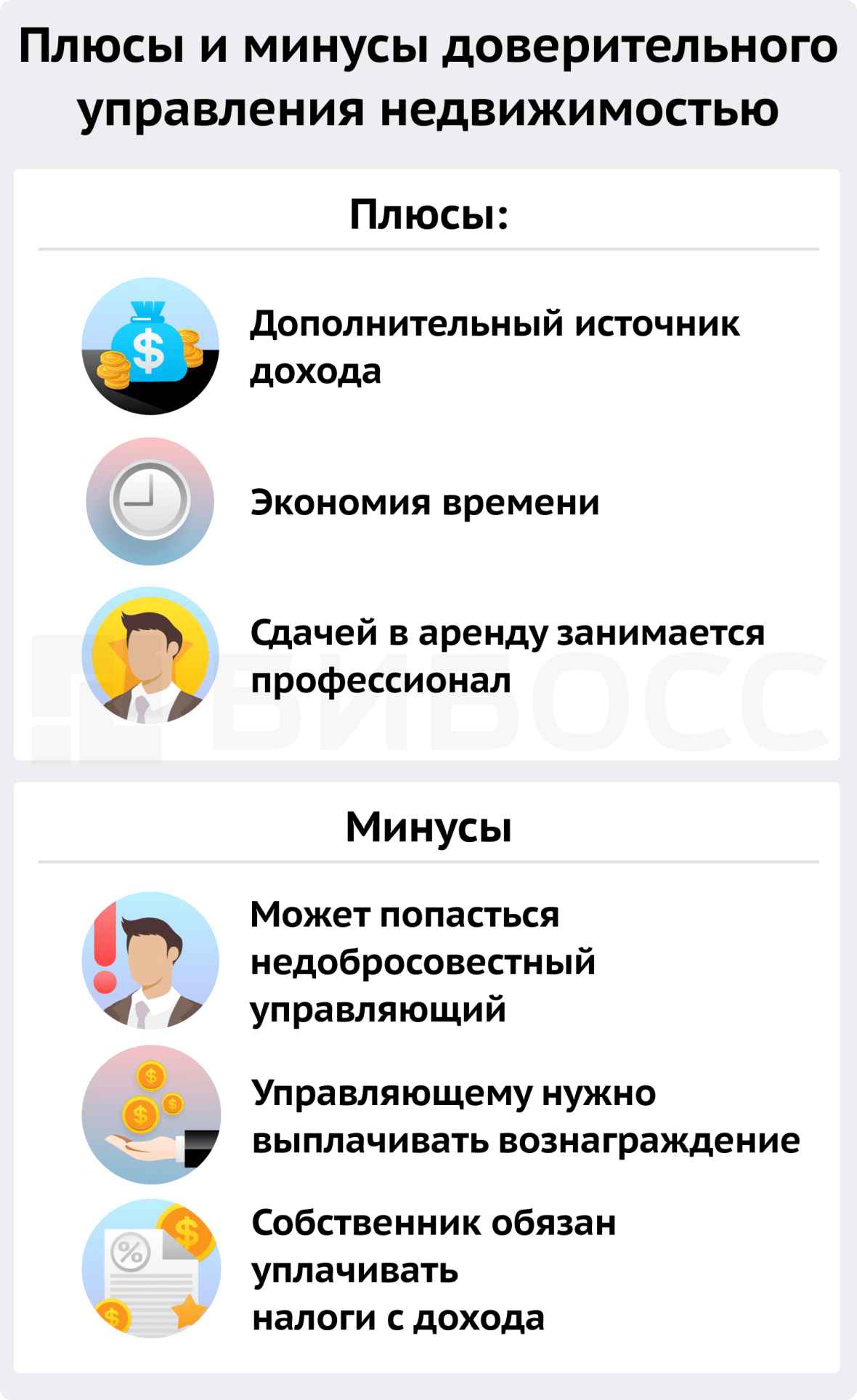 Плюсы и минусы доверительного управления недвижимостью
