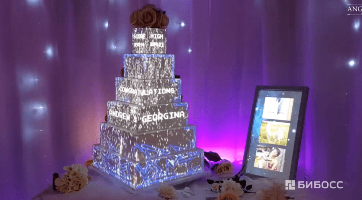 3d мэппинг на свадебном торте