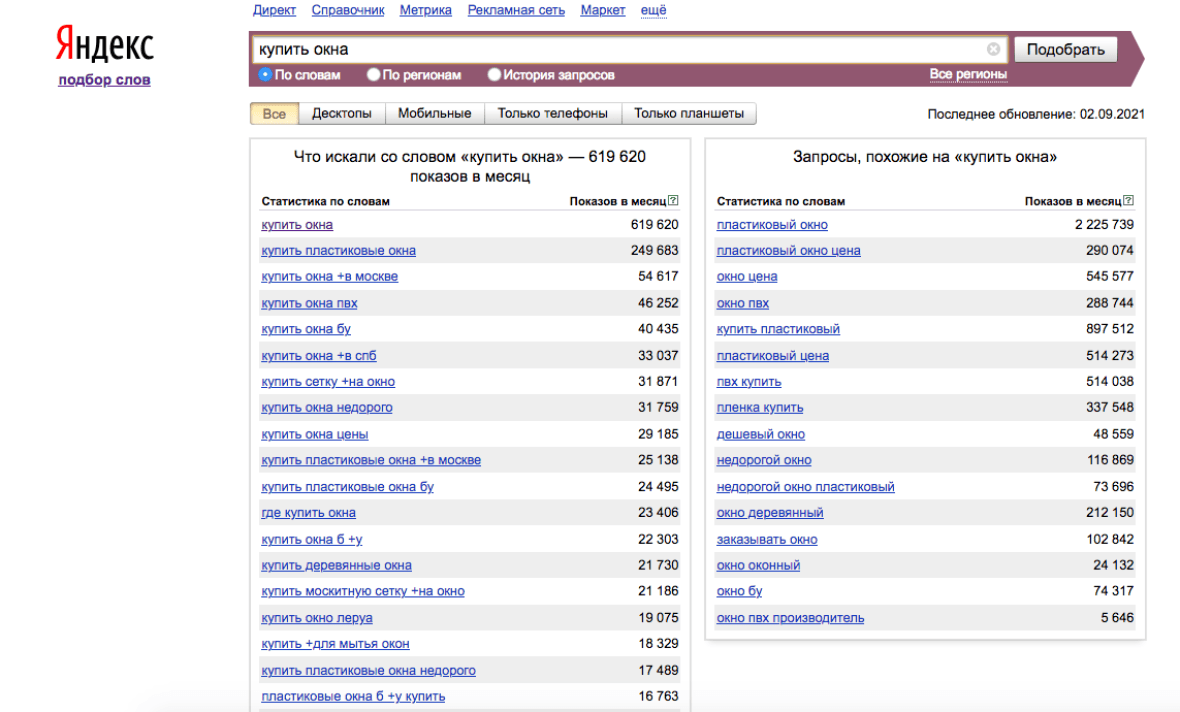 Более 600 тыс.запросов в месяц только в Яндексе по фразе "купить окна"